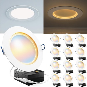 image:imageSunco 12 Pack 6 Inch Ultra Thin LED Recessed Ceiling Lights Slim Night Light Baffle Trim 2700K3000K4000K5000K6000K Selectable Dimmable 14W Canless Wafer with Junction Box  ETL6 Inch