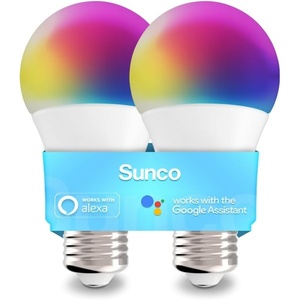 image:imageSunco 2 Pack Smart WiFi Bulbs Alexa A19 Dimmable Smart LED Color Changing RGB 6W 480 LM E26 Base Multicolored Compatible with Amazon Alexa amp Google Assistant Tunable White