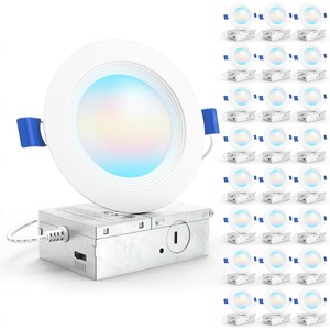image:imageSunco 24 Pack 6 Inch LED Recessed Light Ceiling Canless Recessed Lights Baffle Trim 1200 LM 14W Selectable CCT 2700K3000K4000K5000K6000K Dimmable with Junction Box4 Inch
