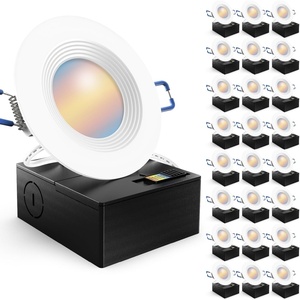 image:imageSunco 24 Pack 6 Inch LED Recessed Light Ceiling Canless Recessed Lights Baffle Trim 1200 LM 14W Selectable CCT 2700K3000K4000K5000K6000K Dimmable with Junction Box3 Inch