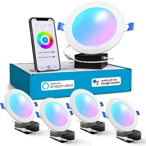 image:imageSunco 4 Pack 6 Inch Smart Ultra Thin LED Recessed Ceiling Lights Slim RGB5000K Daylight Dimmable 15W Canless Wafer with Junction Box  ETL4 Pack