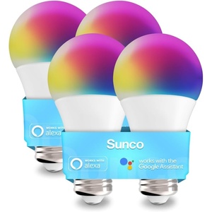 image:imageSunco 4 Pack Smart WiFi Bulbs Alexa A19 Dimmable Smart LED Color Changing RGB 6W 480 LM E26 Base Multicolored Compatible with Amazon Alexa amp Google Assistant Tunable White