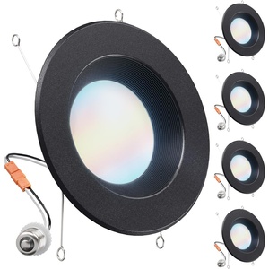 image:imageSunco 6 Inch LED Recessed Light Retrofit Can Lights for Ceiling 1700 LM High Brightness Selectable CCT 2700K3000K4000K5000K6000K 17W120W Dimmable Baffle Trim Damp Rated UL 4 PackBlack