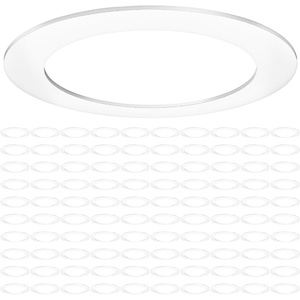 image:imageSunco 6 Pack Goof Rings for 6 Inch Recessed Lights Flush Mount White Can Light Trim Ring Cover OD 86 Inch ID 62 Inch Paintable Surface Matte Finish Damp Rated100 Pack