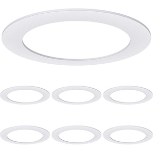 image:imageSunco 6 Pack Goof Rings for 6 Inch Recessed Lights Flush Mount White Can Light Trim Ring Cover OD 86 Inch ID 62 Inch Paintable Surface Matte Finish Damp Rated6 Pack