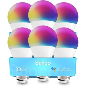 image:imageSunco 6 Pack Smart WiFi Bulbs Alexa A19 Dimmable Smart LED Color Changing RGB 6W 480 LM E26 Base Multicolored Compatible with Amazon Alexa amp Google Assistant Tunable White