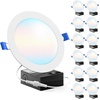 image:imageSunco 12 Pack 5CCT 4 Inch Ultra Thin LED Recessed Ceiling Lights Slim 800 Lumens High Brightness 2700K3000K3500K4000K5000K Selectable Dimmable 10W Canless Wafer with Junction Box5 CCT in One 2700K  3000K  3500K  4000K  5000K
