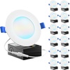 image:imageSunco 12 Pack 5CCT 4 Inch Ultra Thin LED Recessed Ceiling Lights Slim 800 Lumens High Brightness 2700K3000K3500K4000K5000K Selectable Dimmable 10W Canless Wafer with Junction Box5 CCT in One 2700K  3000K  3500K  4000K  5000K