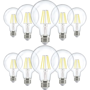 image:image10 Pack G25 LED Light Bulbs Filament Edison Globe Vanity Lighting Bulb for Bathroom Bedroom 500 LM 5W 60W Equivalent 3000K Warm White Dimmable E26 Base Clear ULWhite  5000k