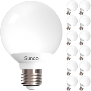 image:imageSunco 12 Pack Vanity Globe Round Light Bulbs G25 LED for Bathroom Mirror 40W Equivalent 6W 3000K Warm White Dimmable 450 LM E26 Base Round Frosted Decorative Bulb UL amp Energy Star Listed12 Count Pack of 1