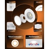 image:imageSunco 12 Pack 5CCT LED Recessed Lighting 4 Inch with Night Light 2700K3000K4000K5000K6000K Selectable Dimmable Lights 8W 770LM Damp Rated Retrofit Installation  ETL4 inch