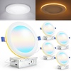 image:imageSunco 6 Inch LED Recessed Light with Night Light Canless Recessed Lighting 1500 LM 15W 150W Equivalent Selectable CCT 2700K3000K4000K5000K6000K Dimmable with Junction Box 4 PackWhite 5cct