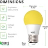 image:imageSunco LED Bug Light Bulbs Outdoor A15 Yellow Bug Repellent Porch Light 8W Dimmable 2000K Amber Glow E26 Medium Base Instant On Flicker Free UL Listed 6 Pack6 Count Pack of 1