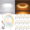 image:imageSunco 12 Pack 5CCT LED Recessed Lighting 4 Inch with Night Light 2700K3000K4000K5000K6000K Selectable Dimmable Lights 8W 770LM Damp Rated Retrofit Installation  ETL6 inch