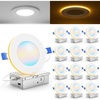 image:imageSunco 12 Pack 6 Inch LED Recessed Light with Night Light Canless Recessed Lighting 1500 LM 15W 150W Equivalent Selectable CCT 2700K3000K4000K5000K6000K Dimmable with Junction Box4 Inch