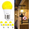 image:imageSunco LED Bug Light Bulbs Outdoor A15 Yellow Bug Repellent Porch Light 8W Dimmable 2000K Amber Glow E26 Medium Base Instant On Flicker Free UL Listed 6 Pack6 Count Pack of 1