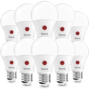 image:imageSunco 10 Pack Dusk to Dawn LED Outdoor Light Bulb A19 Photocell Automatic for Exterior Lighting 800 LM 9W 60W Eqv 5000K Daylight Auto OnOff Sensor IP65 Rated ULWhite  3k