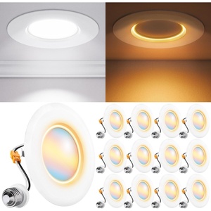 image:imageSunco 12 Pack 5CCT LED Recessed Lighting 4 Inch with Night Light 2700K3000K4000K5000K6000K Selectable Dimmable Lights 8W 770LM Damp Rated Retrofit Installation  ETL4 inch