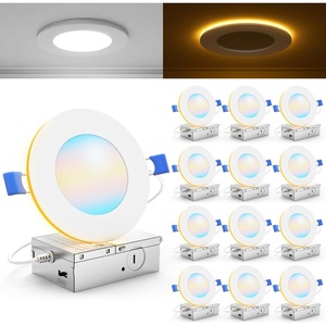 image:imageSunco 12 Pack 6 Inch LED Recessed Light with Night Light Canless Recessed Lighting 1500 LM 15W 150W Equivalent Selectable CCT 2700K3000K4000K5000K6000K Dimmable with Junction Box4 Inch