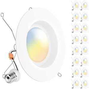 image:imageSunco 16 Pack 6 Inch LED Can Lights Retrofit Recessed Lighting Smooth Trim 965 LM 13W 75W Equivalent Selectable CCT 2700K3000K3500K4000K5000K Dimmable Damp Rated UL
