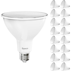 image:imageSunco 16 Pack Outdoor Flood Light Bulb Waterproof PAR38 LED Patio Driveway 5000K Daylight Dimmable 100W Equivalent 13W Exterior WetRated 1050 Lumens E26 Base Backyard Garage Yard UL2700k Soft White
