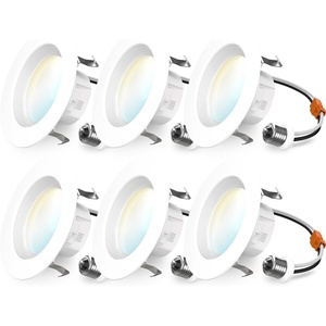 image:imageSunco 6 Pack 4 Inch LED Recessed Lights 11W 660LM Retrofit Downlight 5CCT 2700K5000K Indoor Dimmable Baffle Trim Damp Rated Ceiling Lighting for Kitchen Bathroom Bedroom Energy Star UL5 Cct in One 2700k  3000k  3500k  4000k  5000k