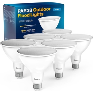 image:imageSunco 6 Pack Outdoor Flood Light Bulbs PAR38 LED Flood Lights Waterproof 1800 LM 15W 150W Equivalent 5000K Daylight Dimmable E26 Base Wet Rated for Porch Landscape Driveway Garage Yard UL3000k Warm White