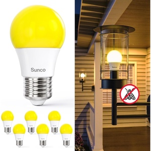 image:imageSunco LED Bug Light Bulbs Outdoor A15 Yellow Bug Repellent Porch Light 8W Dimmable 2000K Amber Glow E26 Medium Base Instant On Flicker Free UL Listed 6 Pack6 Count Pack of 1