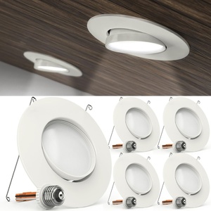 image:imageSunco LED Can Lights Eyeball Retrofit Gimbal 56 Inch Recessed Lights Dimmable 12W60W 5000K Daylight 800 LM Directional Angled Trim Adjustable Ceiling Downlight UL 4 Pack3000K Warm White