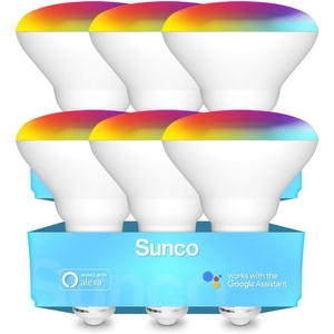 image:imageSunco 6 Pack BR30 Smart LED Flood Light Bulb Color Changing RGBCW WiFi 8W 650 Lumens Dimmable Recessed Bulb E26 Base Compatible with Alexa and Google Assistant No Hub Required