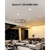 image:imageSunco 24 Pack 3 Inch Recessed Lighting LED Canless Ultra Thin Flush Mount Ceiling Fixture Light with Junction Box 550 Lumens Selectable CCT 2700K3000K4000K5000K6000K Dimmable 6W50W ULETL6 Inch