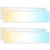 image:imageSunco 1x4 LED Flat Panel Light Dual Selectable CCT 3500K4000K5000K amp Selectable Wattage 30W40W46W 5700LM 010V Dimming Matte White Drop Ceiling Fixture  ETL DLC 4 Pack