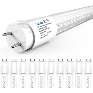 image:imageSunco 10 Pack T8 LED Bulbs 4 Foot 48 Inch Tube Light Bulb Fluorescent Replacement SingleDouble Ended Hybrid Type AB 2400 LM 20W Selectable CCT 3000K3500K4000K5000K6000K Clear Lens ETL5000k Daylight