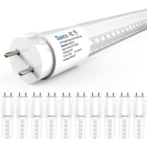 image:imageSunco 10 Pack T8 LED Bulbs 4 Foot 48 Inch Tube Light Bulb Fluorescent Replacement SingleDouble Ended Hybrid Type AB 2400 LM 20W Selectable CCT 3000K3500K4000K5000K6000K Clear Lens ETL6000k Daylight Deluxe