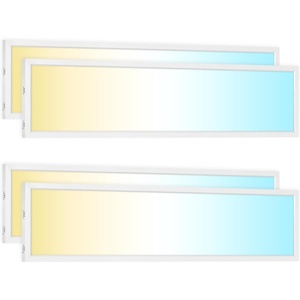 image:imageSunco 1x4 LED Flat Panel Light Dual Selectable CCT 3500K4000K5000K amp Selectable Wattage 30W40W46W 5700LM 010V Dimming Matte White Drop Ceiling Fixture  ETL DLC 4 Pack