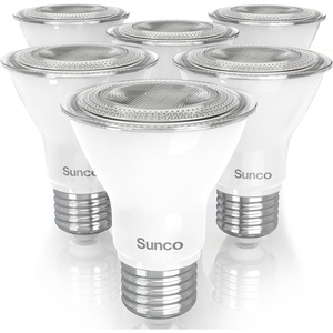 image:imageSunco 6 Pack PAR20 LED Bulbs Flood Light Bulb 500 LM 7W 50W Equivalent 2700K Soft White E26 Medium Base Dimmable Track Lighting for IndoorOutdoor Use Wet Rated UL5000k Daylight