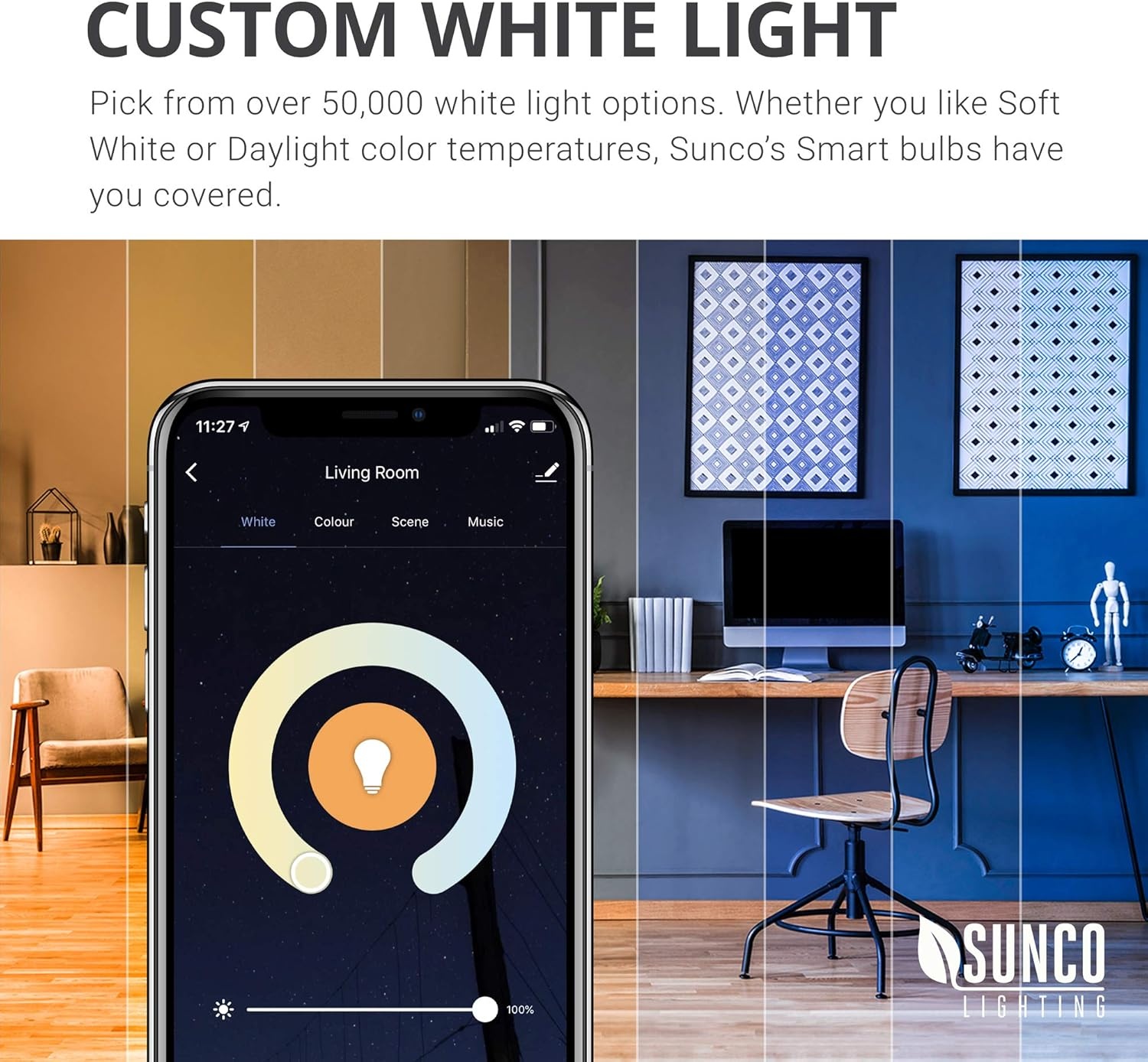 image:imageSunco Smart Globe Bulbs G25 LED Alexa Compatible LED Decorative Round Vanity Bulbs 5W Color Changing RGBCW Dimmable WiFi Vanity Smart Bulbs for Amazon Alexa Google Assistant 2 Pack