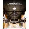 image:imageSunco High Bay LED Shop Light with Motion Sensor for Garage or Workshops 240W 36000 Lumens 5000K Daylight Dimmable 010V IP65 Waterproof ULDLC 4 Pack