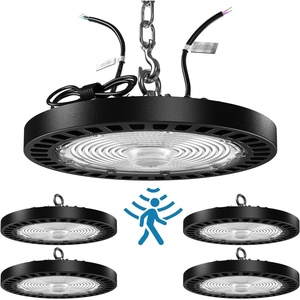 image:imageSunco High Bay LED Shop Light with Motion Sensor for Garage or Workshops 240W 36000 Lumens 5000K Daylight Dimmable 010V IP65 Waterproof ULDLC 4 Pack
