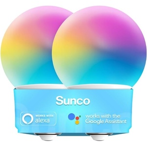 image:imageSunco Smart Globe Bulbs G25 LED Alexa Compatible LED Decorative Round Vanity Bulbs 5W Color Changing RGBCW Dimmable WiFi Vanity Smart Bulbs for Amazon Alexa Google Assistant 2 Pack