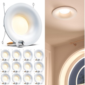 image:imageSunco 12 Pack Recessed Lighting 6 Inch LED Can Lights Curved Cone Retrofit Recessed Lighting 1000 LM Selectable CCT 2700K3000K4000K5000K6000K 10W 75W Equivalent Dimmable ETL