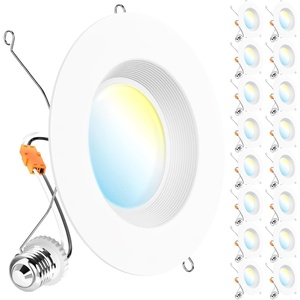 image:imageSunco 6 Inch LED Recessed Light Retrofit Downlight Can Lights for Ceiling Baffle Trim 1050 LM 13W 75W Equivalent 5000K Daylight Dimmable Damp Rated UL 4 Pack5 CCT in One 2700K  3000K  3500K  4000K  5000K