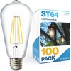 image:image24 Pack Edison Bulbs LED ST64 Clear Vintage Filament Waterproof Bulb 800 LM 8W 60W Equivalent ST19 3000K Warm White E26 Medium Base Decorative Dimmable ULWhite 3k