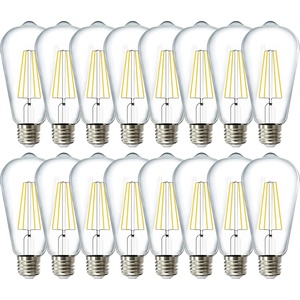 image:image24 Pack Edison Bulbs LED ST64 Clear Vintage Filament Waterproof Bulb 800 LM 8W 60W Equivalent ST19 3000K Warm White E26 Medium Base Decorative Dimmable ULWhite 27k