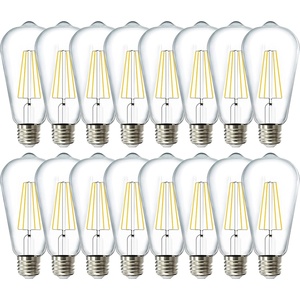 image:image24 Pack Edison Bulbs LED ST64 Clear Vintage Filament Waterproof Bulb 800 LM 8W 60W Equivalent ST19 3000K Warm White E26 Medium Base Decorative Dimmable ULWhite 4k