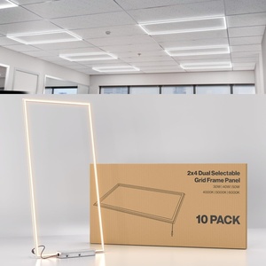 image:imageSunco 10 Pack 2x4 EdgeLit Frame LED Panel Lights Drop Ceiling Flat Light Fixture 5500 LM Selectable Features 30W40W50W 4000K5000K6000K Dimmable 010V ETL