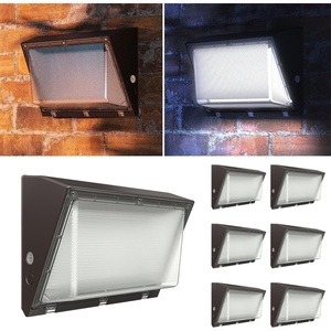 image:imageSunco 6 Pack 120W LED Wall Pack Outdoor Dusk to Dawn with Photocell Sensor Industrial Dimmable Waterproof Commercial Security Warehouse Parking Lot Lighting 5000K Daylight 16200 Lumens AC120277V6 Pack