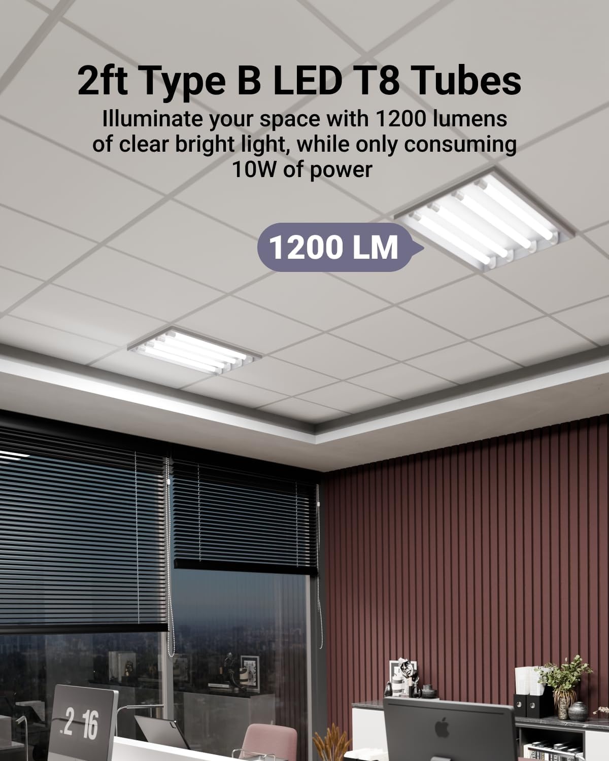 image:imageSunco 50 Pack 2ft LED T8 Frosted Glass Tube for Replacement Fluorescent Commercial Work Office Hallway Warehouse Type B 10W 1200 Lumens 5000K Daylight NonDimmable 100277V 50000 Hour Lifetime50 Count Pack of 1