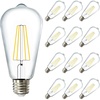 image:imageDusk to Dawn LED Outdoor Lights Bulb ST64 Edison Style Automatic Light Sensing Bulbs 800 LM 7W 60W Equivalent 3000K Warm White E26 Base UL 2 Pack12 Count Pack of 1