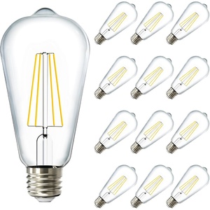 image:imageDusk to Dawn LED Outdoor Lights Bulb ST64 Edison Style Automatic Light Sensing Bulbs 800 LM 7W 60W Equivalent 3000K Warm White E26 Base UL 2 Pack12 Count Pack of 1